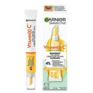 کرم دور چشم روشن‌کننده گارنیر حاوی ویتامین C و کافئین برای کاهش تیرگی و پف (15ml)