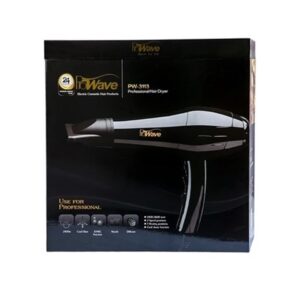 سشوار سالنی حرفه‌ای پروویو مدل PW-3113 AC، دارای موتور قدرتمند 2600 وات، فناوری یونی و طراحی ارگونومیک، مناسب برای خشک‌کردن سریع و بدون وز موها.